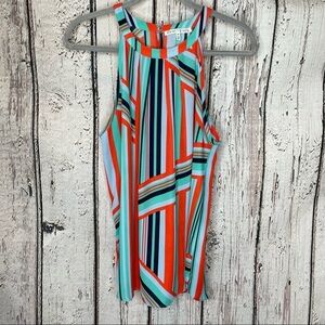 Violet + Claire‎ Medium Sleeveless Blouse Colorful Lightweight High Neck Flowy